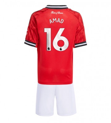 Manchester United Amad Diallo #16 Hjemmebanetrøje Børn 2025-26 Kortærmet (+ Korte bukser)